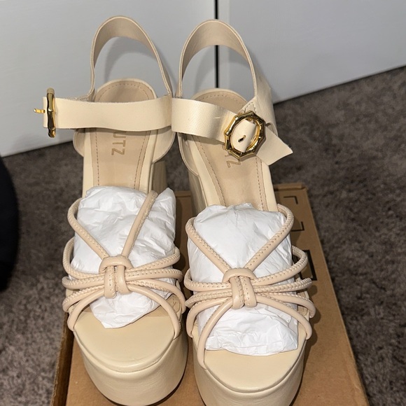 SCHUTZ Beige Platform Sandals - Picture 2 of 7